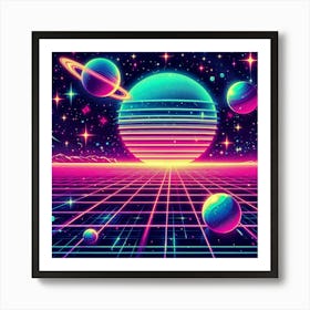 Retro Futuristic Elements,Retro Futuristic Background,Retro Futuristic Templates (18) Art Print