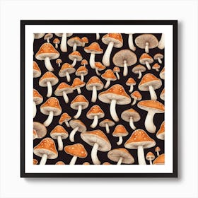 Mushroom Wallpaper Art Print