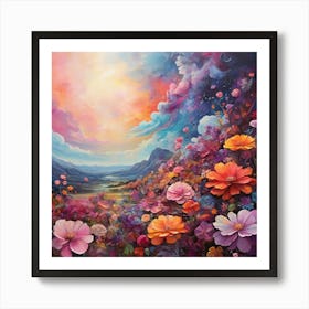 Leonardo Diffusion Xl A Fantasy Acrylic Painting Of Large Land 3 Transformed Art Print