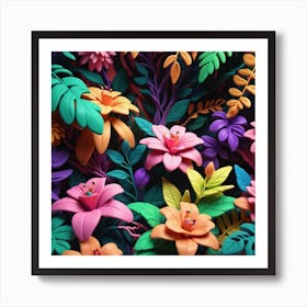 3d Flower Art Poster