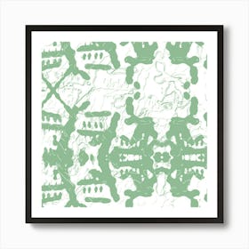 Green And White Pattern Art Print