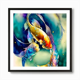 Koi Fish Painting Art Print