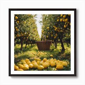 Lemons In The Orchard 1 Art Print