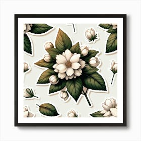 White flowers 11 Art Print