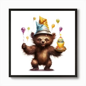 Birthday Bear 6 Art Print