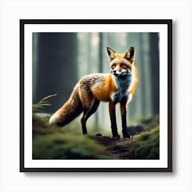 Red Fox In The Forest 25 Art Print