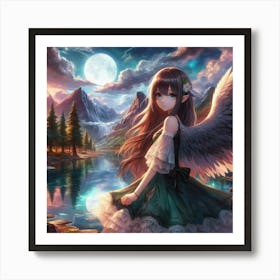 Angel Hd Wallpaper 3 Art Print