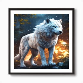 White Wolf Art Print