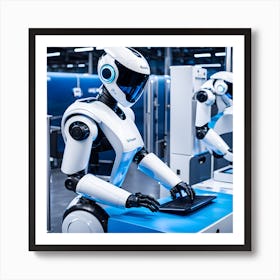 Robots In A Factory Art Print