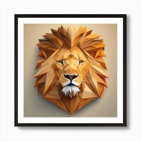 Polygonal Lion Head Art Print