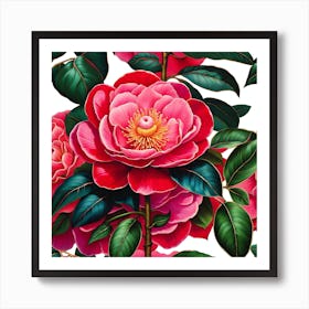 Whispers of Camellia Blossoms Art Print