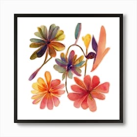 Watercolor Flowers Art Print