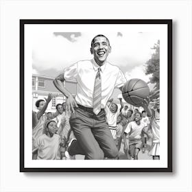 Barack Obama Coloring Page Art Print