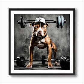 Dog With Weights 1 Art Print