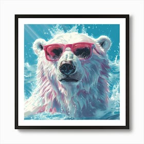 Polar Bear In Sunglasses 8 Art Print