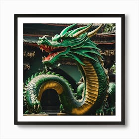 Chinese Dragon Statue Art Print