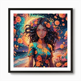 Flower Girl Art Print