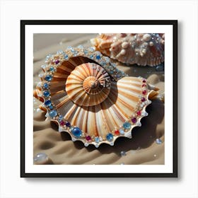 Jewelled Sea Shell Art Print