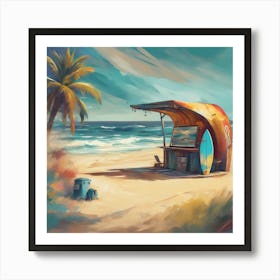 Beach Hut Art Print