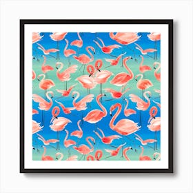 Flamingo Pink Square Art Print