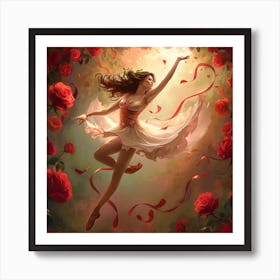 Dance Of The Red Roses Art Print