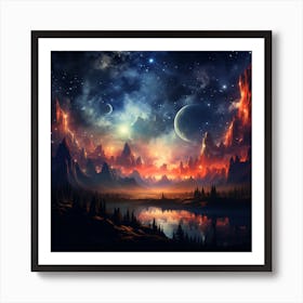 Space Landscape Art Print