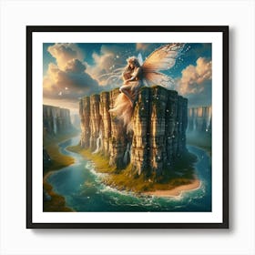 Fairy On The Cliff Art Print