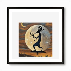 Copy Of Kokopelli Hanging Out With The Moon 4500 X 4500 Px Art Print