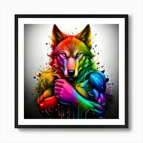 Rainbow Wolf 6 Art Print