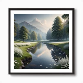 Stream In The Mountains 1 Art Print