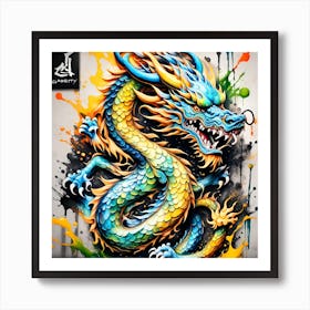 Graffiti Chinese Dragon Art Print