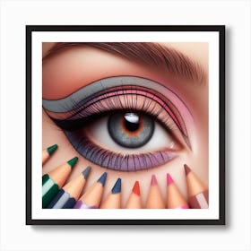 Eye With Colored Pencils Art Print