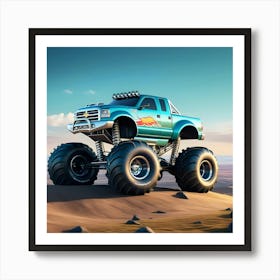 Monster Truck In The Desert 2 Art Print