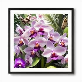 Orchids In The Garden Art Print