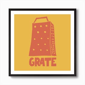 GRATE- Yellow / Red Art Print