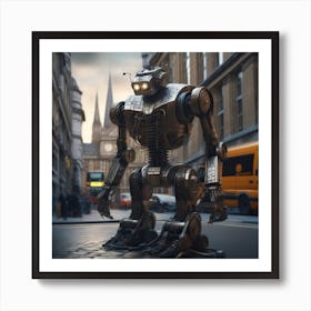 Robot In The City 90 Art Print