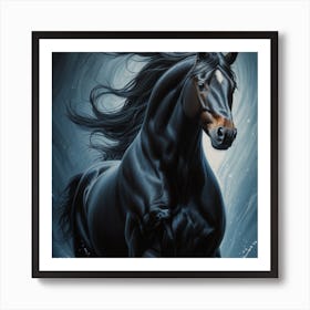 Black Horse Art Print