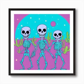 Skeletons In The Desert 2 Art Print