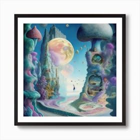 Inside Lost Land Of Otherworldly Dreams Fan 5 Art Print