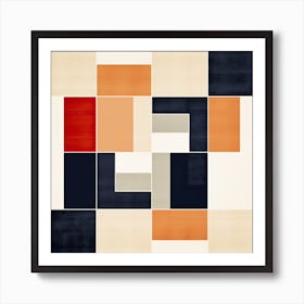 Arcane Symmetry: Mid Century Abstract Alchemy, squares Art Print