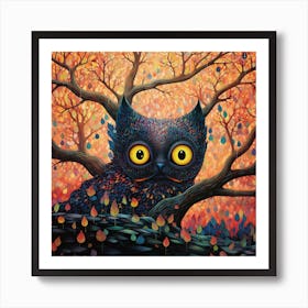 Owl In The Tree 1 Art Print