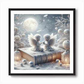 Angels On The Book 3 Art Print