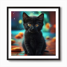 Black Kitten Art Print