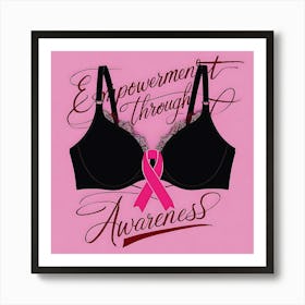 Women Breast Cancer Awareness background in Pink Ribbon international symbol for month October clipart and poster clipart and wall art 30 Art Print