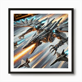 Mecha Draco Aerial Dash Iron Commonwealth Art Print