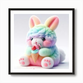 Bunny Ice Cream Art Print