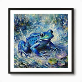 Blue frog Art Print