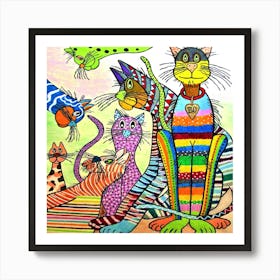 Psychadelic Cats Poster