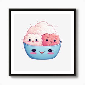 Kawaii Rice Bowl Art Print