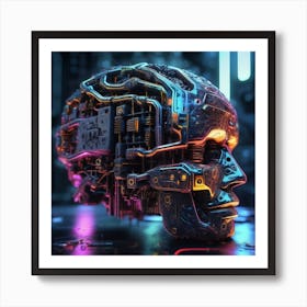 Cyborg Head 40 Art Print